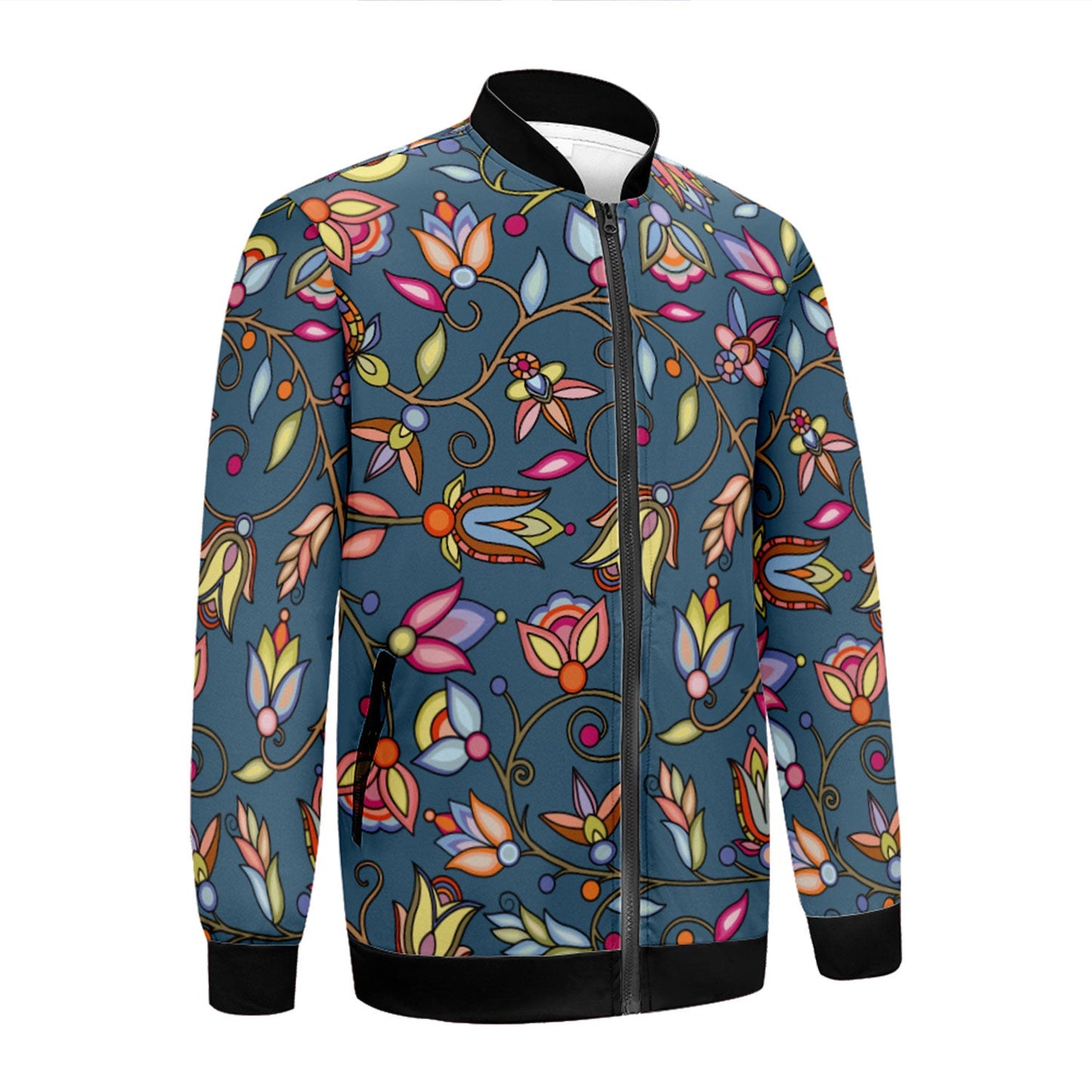 Buffalo Bloom Rainstorm Zippered Collared Lightweight Jacket