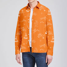 Load image into Gallery viewer, Ledger Dabbles Orange Men&#39;s Long Sleeve Dress Shirt
