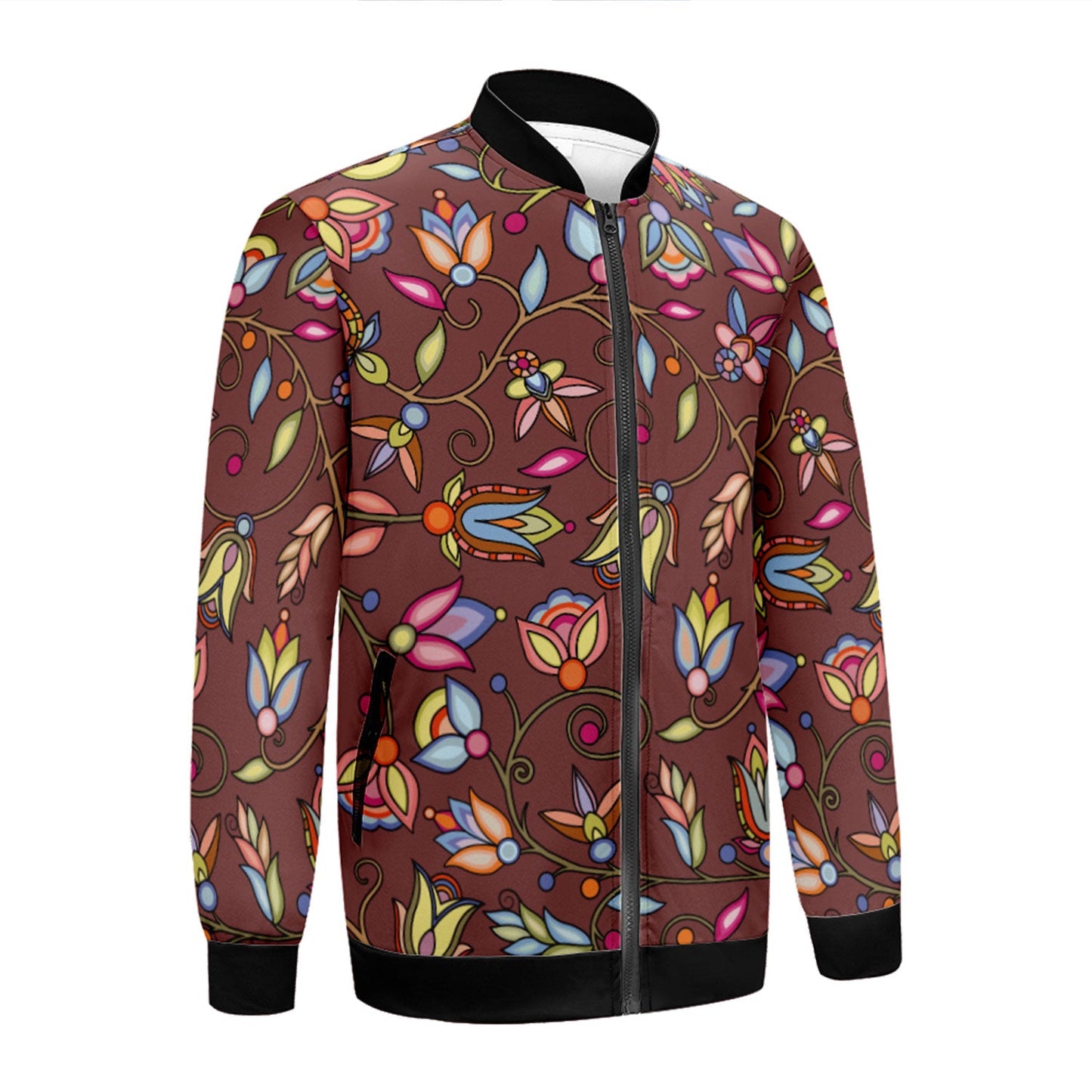 Buffalo Bloom Clay Zippered Collared Lightweight Jacket