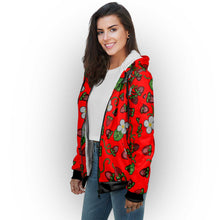 Load image into Gallery viewer, Strawberry Dreams Fire Sherpa Hoodie
