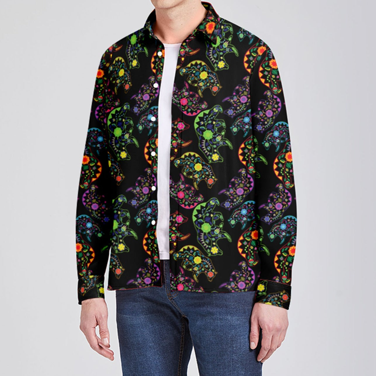 Floral Bear Men's Dress Shirt