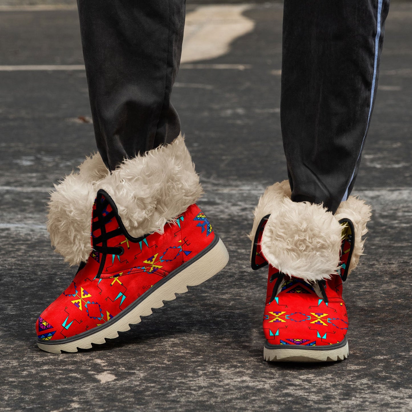 Rainy Chief Rainbow Red Polar Winter Boots