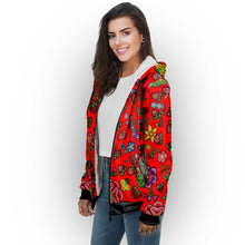 Load image into Gallery viewer, Berry Pop Fire Sherpa Hoodie
