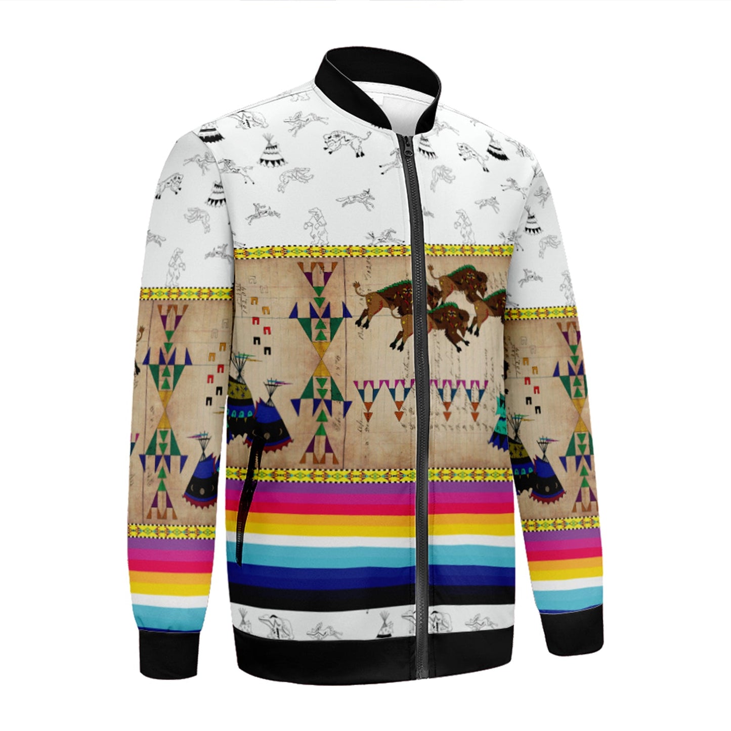 Buffalos Running White Clay Lightweight Jacket