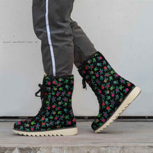 Load image into Gallery viewer, Berry Flowers Black Polar Winter Boots
