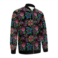 Load image into Gallery viewer, Midnight Garden Black Youth Zippered Collared Lightweight Jacket
