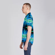 Load image into Gallery viewer, Green Star Button Up Silk Shirt
