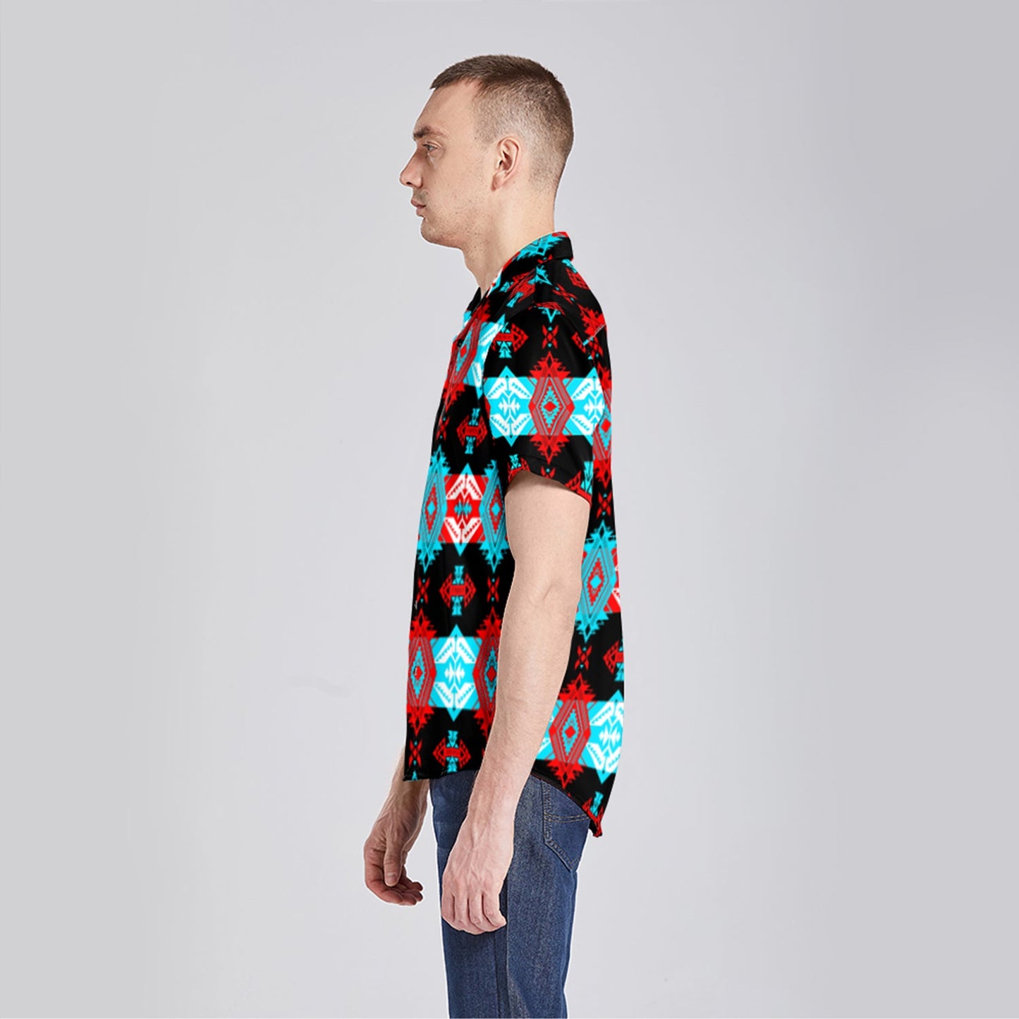 Sovereign Nation Trade Blanket Button Up Silk Shirt