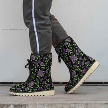 Load image into Gallery viewer, Purple Beaded Rose Polar Winter Boots
