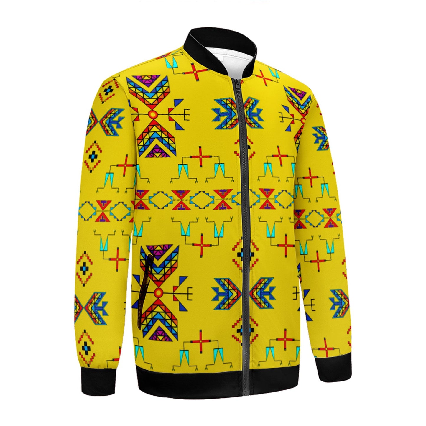 Rainy Chief Rainbow Yellow Zippered Collared Lightweight Jacket