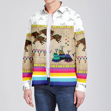 Load image into Gallery viewer, Buffalos Running White Clay Men&#39;s Long Sleeve Dress Shirt
