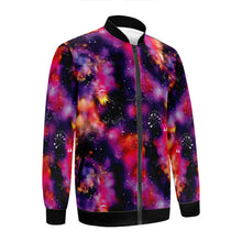 Load image into Gallery viewer, Animal Ancestors 9 Cosmic Swirl Purple and Red Zippered Collared Lightweight Jacket
