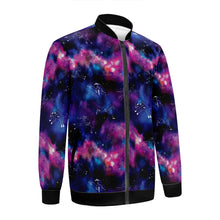 Load image into Gallery viewer, Animal Ancestors 1 Blue and Pink Zippered Collared Lightweight Jacket
