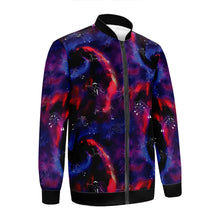 Load image into Gallery viewer, Animal Ancestors 3 Blue Pink Swirl Zippered Collared Lightweight Jacket
