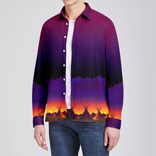 Load image into Gallery viewer, Teepees Northern Lights Men&#39;s Long Sleeve Dress Shirt
