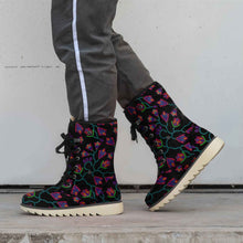 Load image into Gallery viewer, Spring Blossoms on Black Polar Winter Boots
