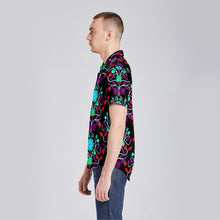 Load image into Gallery viewer, Floral Beadwork Four Clans Button Up Silk Shirt
