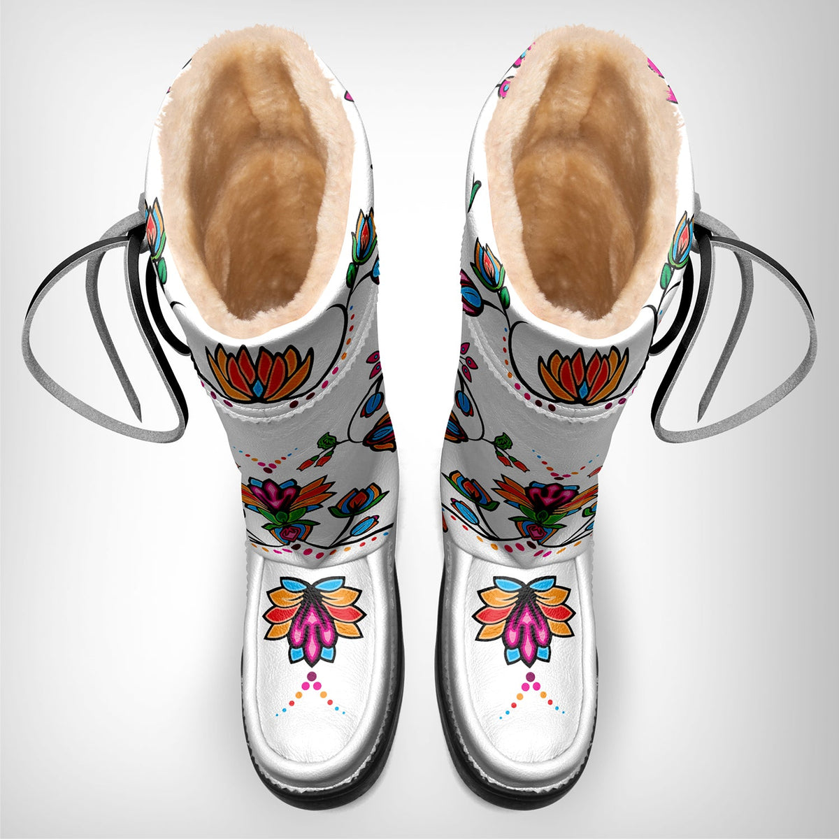 Waterbird Wildflowers Real Leather MoccaLux