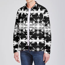 Load image into Gallery viewer, Between the Mountains Black and White Men&#39;s Long Sleeve Dress Shirt
