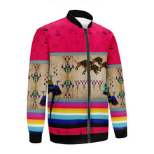 Load image into Gallery viewer, Buffalos Running Berry Zippered Collared Lightweight Jacket
