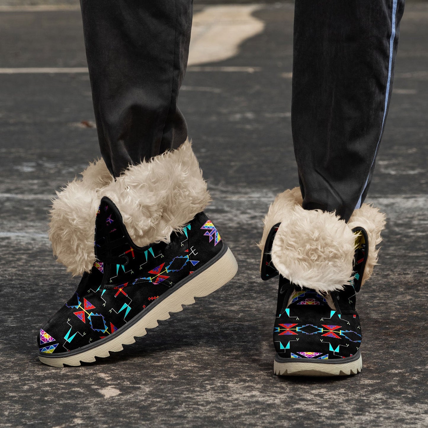 Rainy Chief Rainbow Black Polar Winter Boots