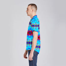 Load image into Gallery viewer, Between the Mountains Blue Button Up Silk Shirt
