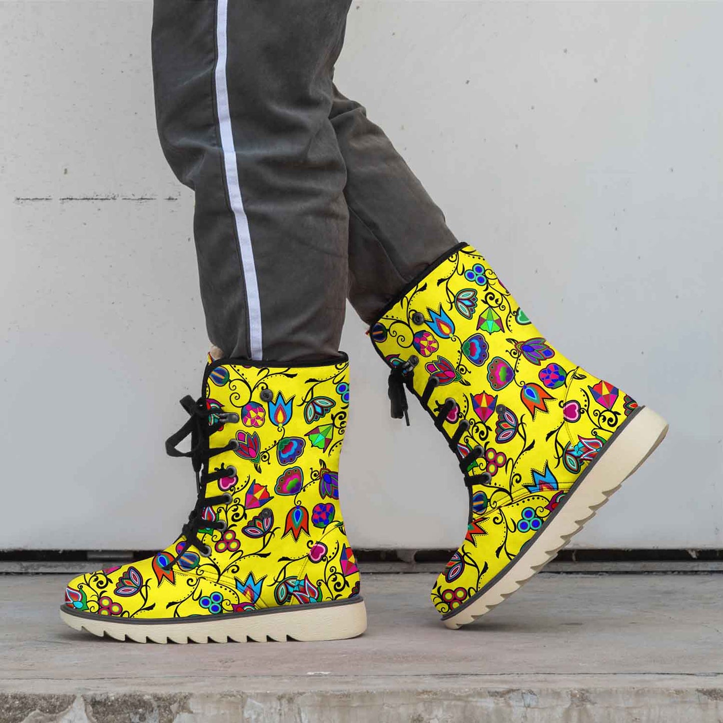 Indigenous Paisley Yellow Polar Winter Boots