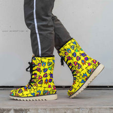 Load image into Gallery viewer, Indigenous Paisley Yellow Polar Winter Boots
