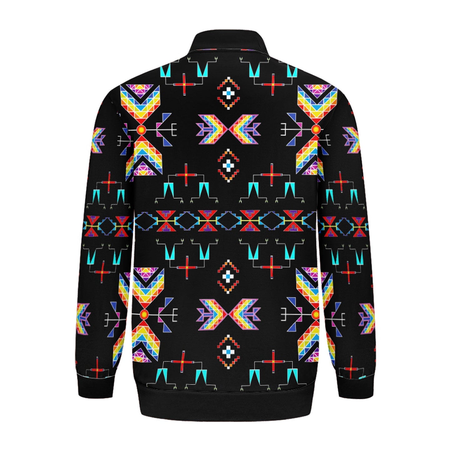 Rainy Chief Rainbow Black Zippered Collared Lightweight Jacket