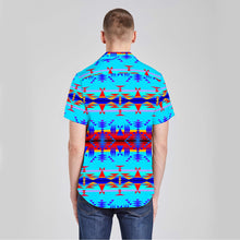 Load image into Gallery viewer, Between the Mountains Blue Button Up Silk Shirt
