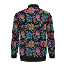 Load image into Gallery viewer, Midnight Garden Black Zippered Collared Lightweight Jacket
