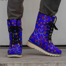 Load image into Gallery viewer, Spring Blossoms on Blue Polar Winter Boots
