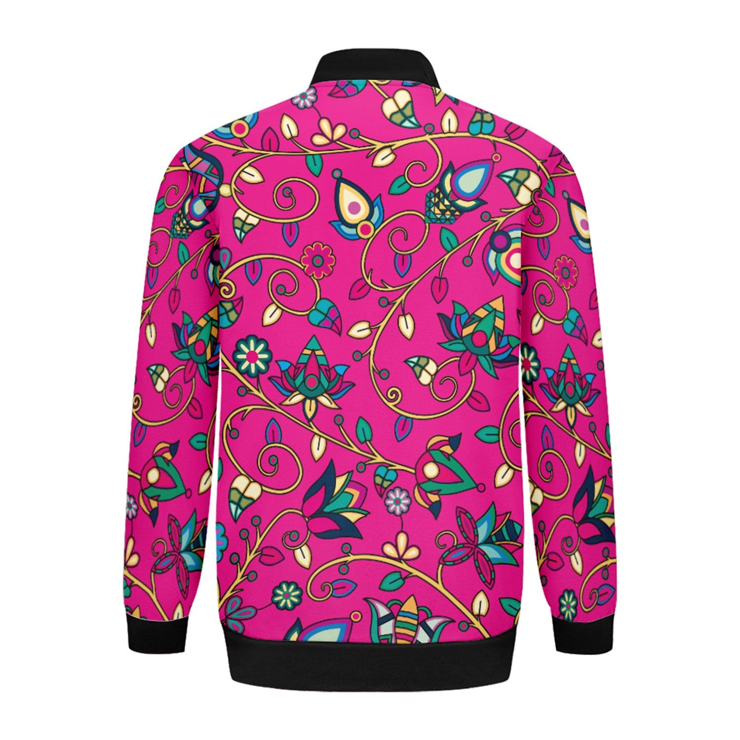 Thorny Path Pink Zippered Collared Lightweight Jacket