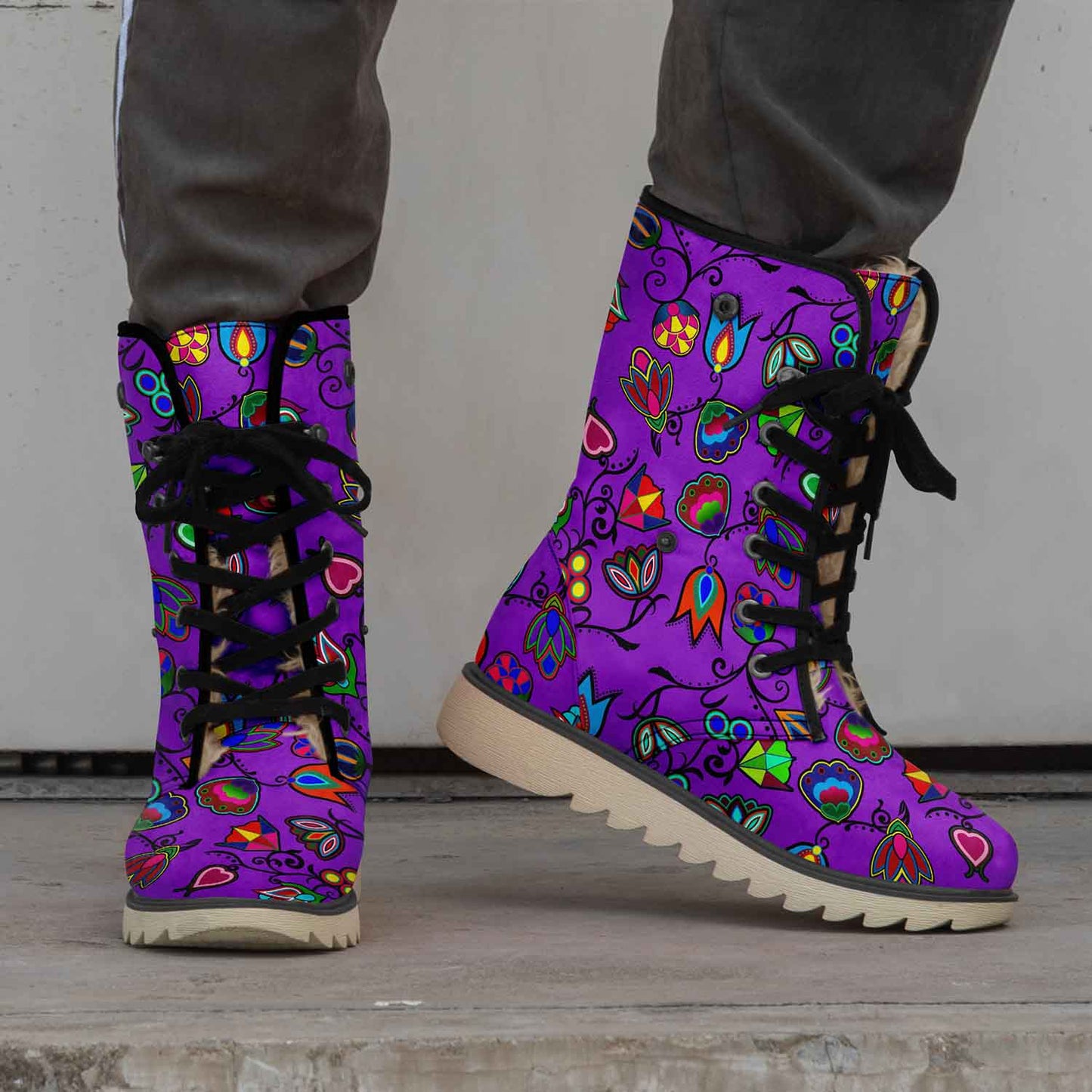 Indigenous Paisley Dark Orchid Polar Winter Boots