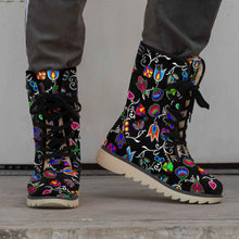 Load image into Gallery viewer, Indigenous Paisley Black Polar Winter Boots
