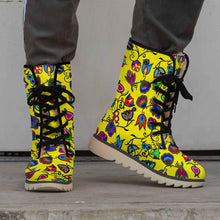 Load image into Gallery viewer, Indigenous Paisley Yellow Polar Winter Boots
