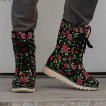 Load image into Gallery viewer, Red Beaded Rose Polar Winter Boots
