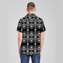 Load image into Gallery viewer, Black Fire Black and White Button Up Silk Shirt
