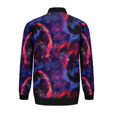 Load image into Gallery viewer, Animal Ancestors 3 Blue Pink Swirl Zippered Collared Lightweight Jacket
