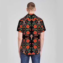 Load image into Gallery viewer, Floral Beadwork Six Bands Button Up Silk Shirt
