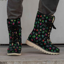 Load image into Gallery viewer, Berry Flowers Black Polar Winter Boots
