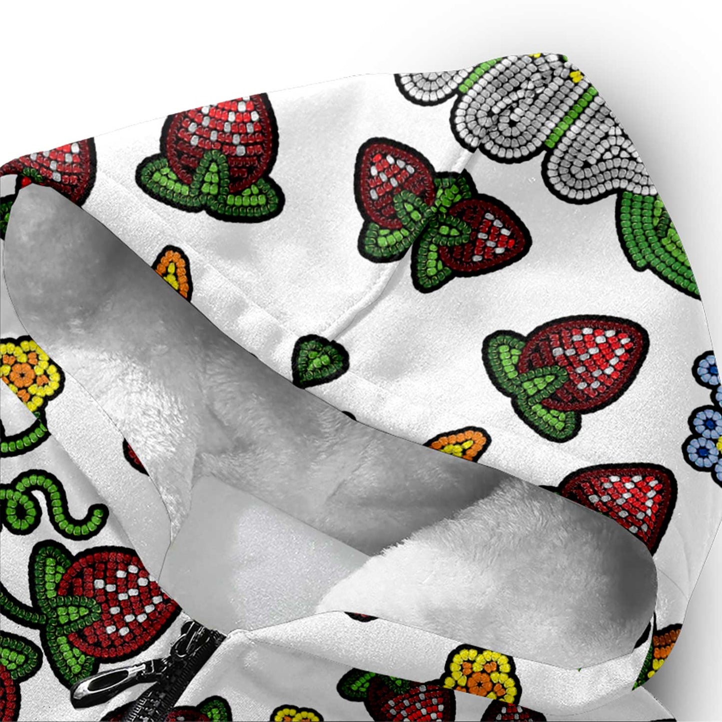 Berry Pop White Sherpa Hoodie