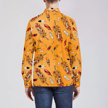 Load image into Gallery viewer, ECM Prayer Feathers Orange Men&#39;s Long Sleeve Dress Shirt
