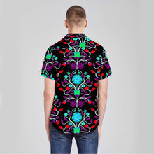 Load image into Gallery viewer, Floral Beadwork Four Clans Button Up Silk Shirt
