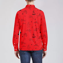 Load image into Gallery viewer, Ledger Dabbles Red Men&#39;s Long Sleeve Dress Shirt
