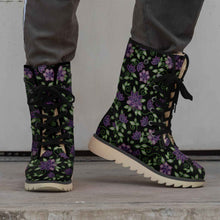 Load image into Gallery viewer, Purple Beaded Rose Polar Winter Boots
