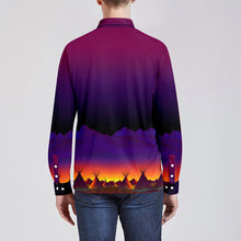 Load image into Gallery viewer, Teepees Northern Lights Men&#39;s Long Sleeve Dress Shirt
