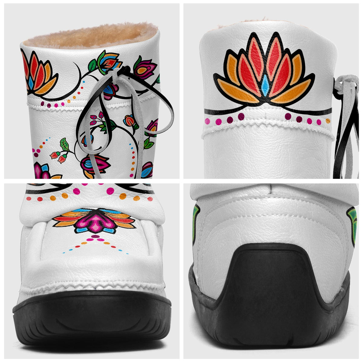 Waterbird Wildflowers Real Leather MoccaLux