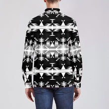 Load image into Gallery viewer, Between the Mountains Black and White Men&#39;s Long Sleeve Dress Shirt
