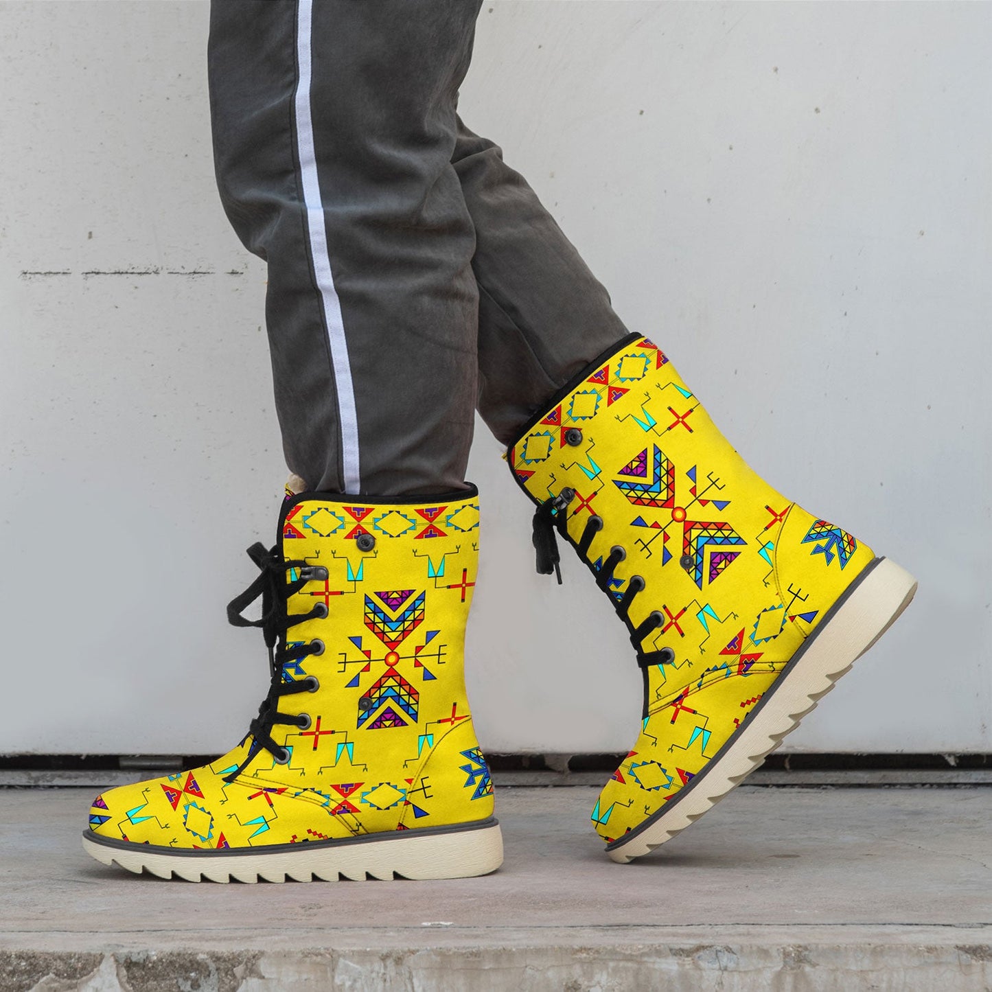 Rainy Chief Rainbow Yellow Polar Winter Boots